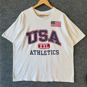 Vintage Salem Sportswear Team USA Olympic Athletics T Shirt White XL 90s